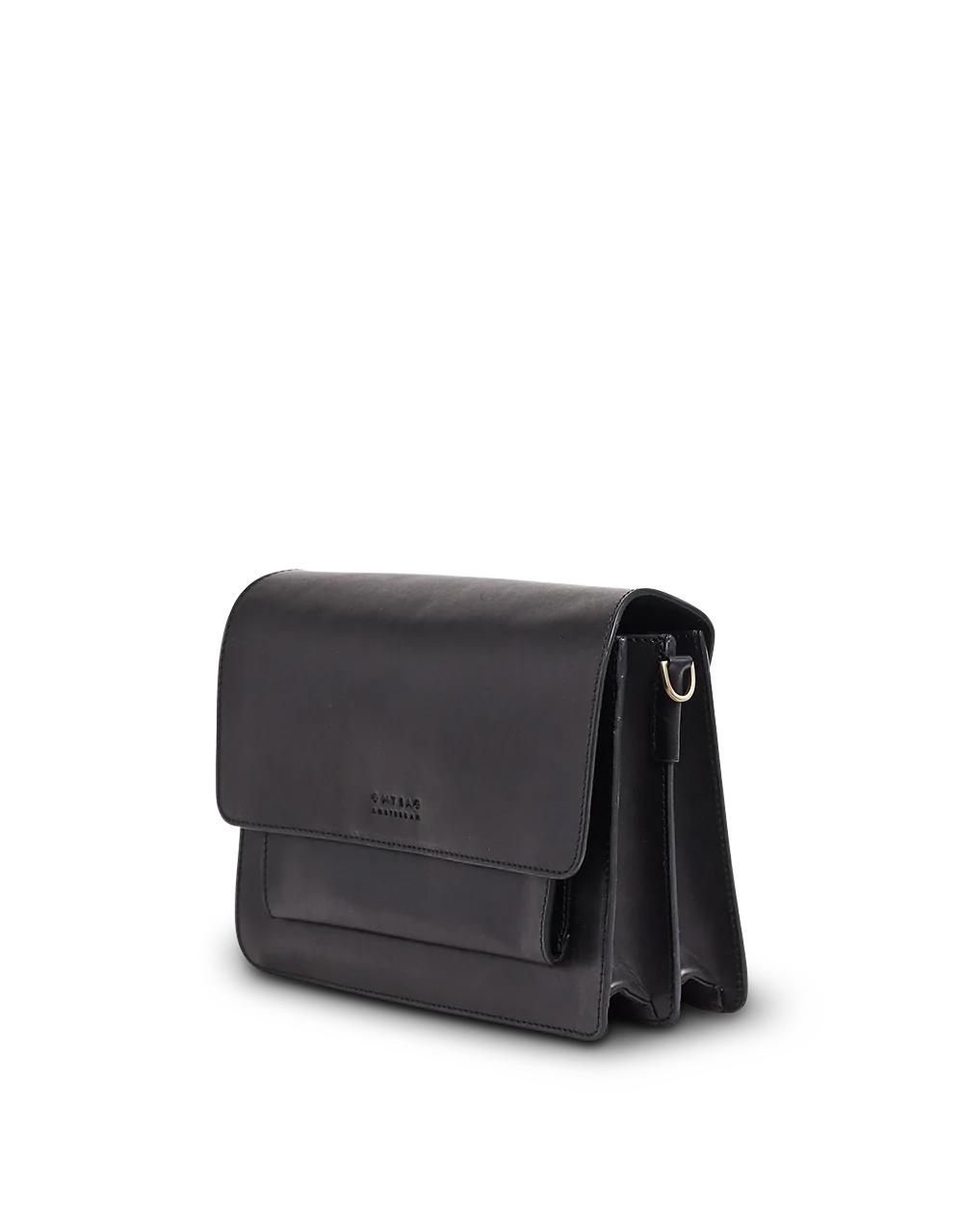 O My Bag Harper Accordion Style Midi Handbag Black Classic Leder Handtasche unisex